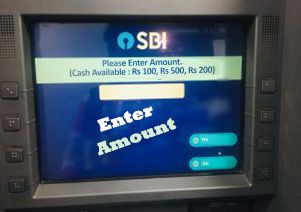 enter amount sbi atm